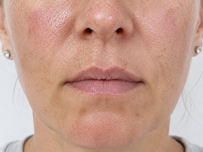 After &mdash; Redness, sensitivity & breakouts &rarr; Calmer, clearer skin